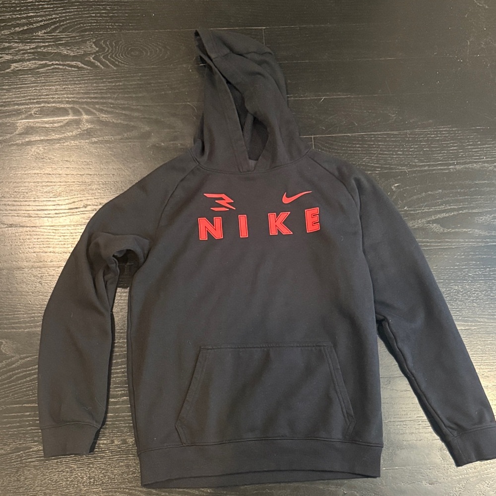 Nike Black Hoodie with Red NIKE Chest Logo